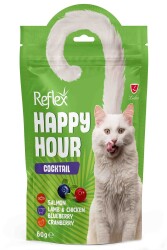 Reflex Happy Hour Cocktail Somon Kuzu, Tavuk, Yaban Mersini ve Kızılcık Kedi Ödülü 60 Gr - REFLEX