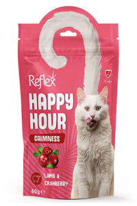 Reflex Happy Hour Calmnes Kuzu Eti ve Kızılcık Sakinleştirici Kedi Ödülü 60 Gr - REFLEX