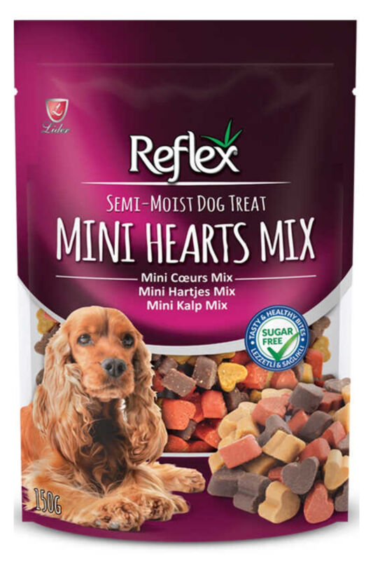 Reflex Karışık Renkli Mini Kalpli Yumuşak Köpek Ödül Maması 150gr - 1