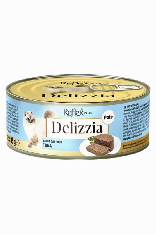 Reflex Plus Delizzia Kıyılmış Ton Balıklı Pate Yetişkin Kedi Konservesi 85gr - 1