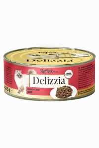 Reflex Plus Delizzia Sos İçinde Parça Etli Dana Etli Yetişkin Kedi Konservesi 85gr - REFLEX