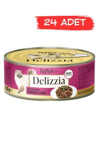 Reflex Plus Delizzia Yetişkin Tavuklu-Ciğerli Gravy Kedi Maması 24x85 gram - 2