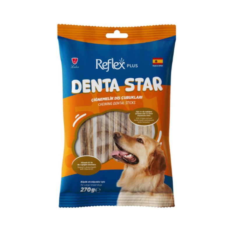 Reflex Plus Denta Star Diş Sağlığı Destekleyici Büyük Irk Köpek Ödül Maması 270gr - 1