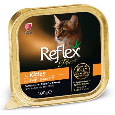 Reflex Plus Jöle İçinde Parça Dana Etli Yavru Kedi Konservesi 100gr - 1