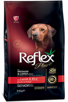 Reflex Plus Kuzu Eti ve Pirinçli Orta ve Büyük Irk +7 Yaşlı Köpek Maması 15kg - 1