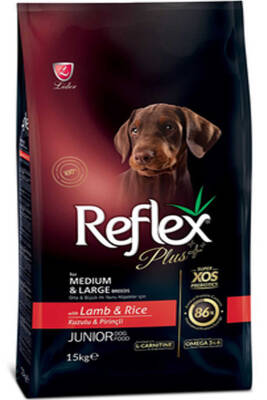 Reflex Plus Kuzu Eti ve Pirinçli Orta ve Büyük Irk Yavru Köpek Maması 15kg - 1