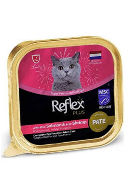 Reflex Plus Pate Somon Balıklı ve Karidesli Yaş Kedi Maması 85gr - 1