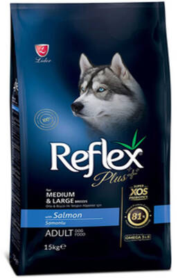 Reflex Plus Somonlu Orta ve Büyük Irk Yetişkin Köpek Maması 15kg - 1