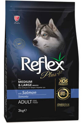 Reflex Plus Somonlu Orta ve Büyük Irk Yetişkin Köpek Maması 3kg - 1