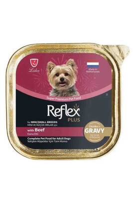 Reflex Plus Sos İçinde Et Parçacıklı Dana Etli Mini ve Küçük Irk Yetişkin Köpek Konservesi 85gr - 1