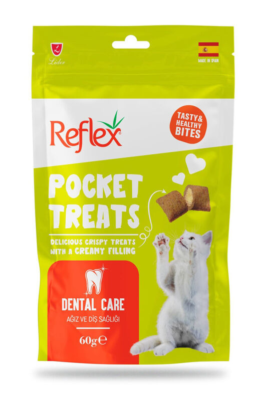 Reflex Pocket Treats Ağız ve Diş Sağlığı Yetişkin Kedi Ödül Maması 60gr - 1