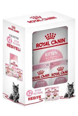 Royal Canin Kitten Yavru Kedi Maması 2kg + 2 Adet Kitten Yaş Mama 85gr HEDİYE! - 1