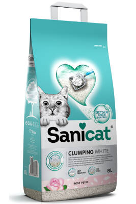 Sanicat Clumping White Gül Kokulu Kedi Kumu 8lt - 1