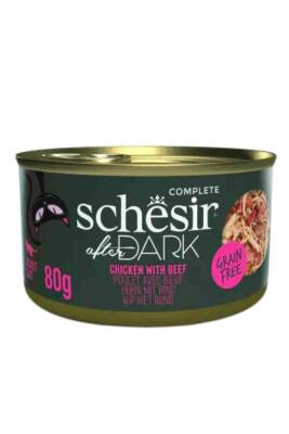 Schesir After Dark Sos İçinde Tavuk Etli ve Sığır Etli Yetişkin Kedi Konservesi 80gr - 1