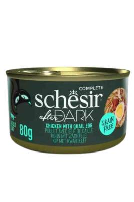 Schesir After Dark Sos İçinde Tavuklu ve Bıldırcın Yumurtalı Yetişkin Kedi Konservesi 80gr - 1