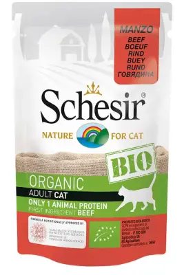 Schesir Bio Range Biftekli Yetişkin Kedi Konservesi 85gr - 1