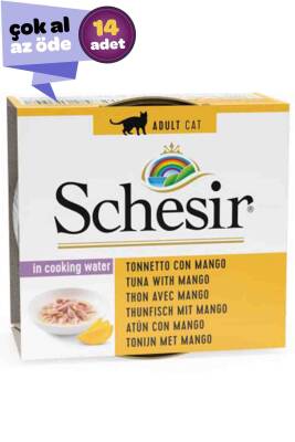 Schesir Ton Balığı ve Mangolu Yetişkin Kedi Konservesi 14x75gr (14lü) - 1