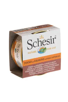 Schesir Ton Balıklı ve Somonlu Soslu Tahılsız Kedi Konservesi 70gr - 1