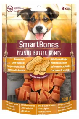 SmartBones Küçük Irk Köpekler için Tavuk ve Fıstık Ezmeli Ödül Kemiği (8li) 128gr - 1