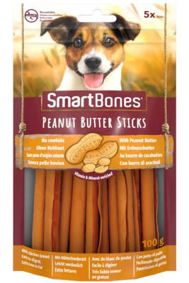 SmartBones Stick Küçük Irk Köpekler için Fıstık Ezmeli Ödül Kemiği 100gr - 1