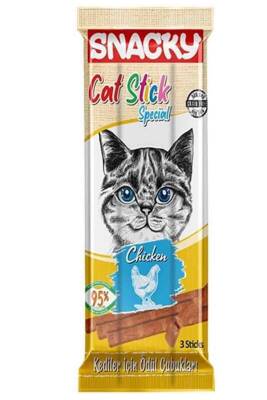 Snacky Cat Stick Special Tavuklu Tahılsız Kedi Ödül Çubuğu 15gr(3lü) - 1