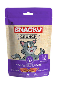 Snacky Crunch Hair Skin Deri ve Tüy Bakımı Tavuklu Kedi Ödülü 60 Gr - SNACKY
