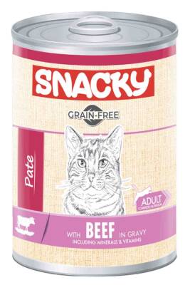 Snacky Tahılsız Sığır Etli Yetişkin Kedi Konservesi 400gr - 1