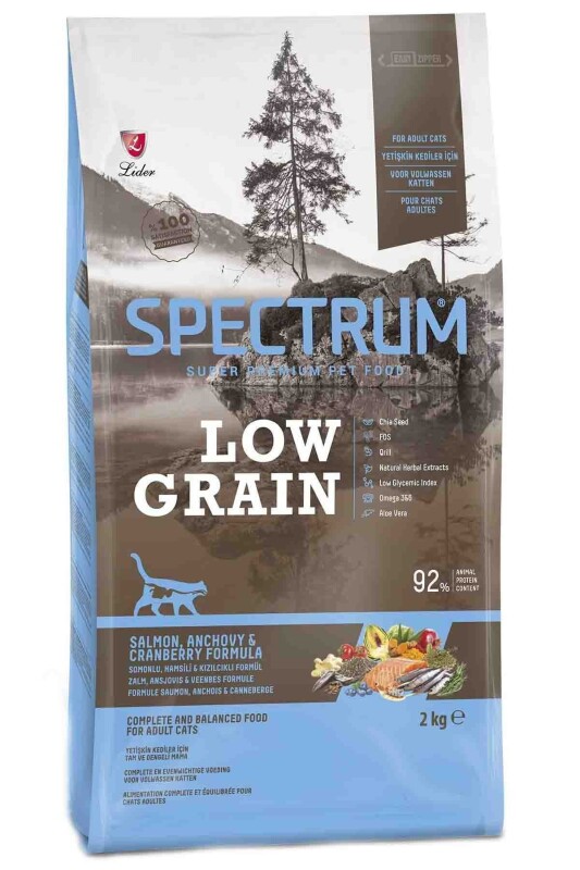 Spectrum Somonlu Hamsili ve Kızılcıklı Düşük Tahıllı Yetişkin Kedi Maması 2kg - 1