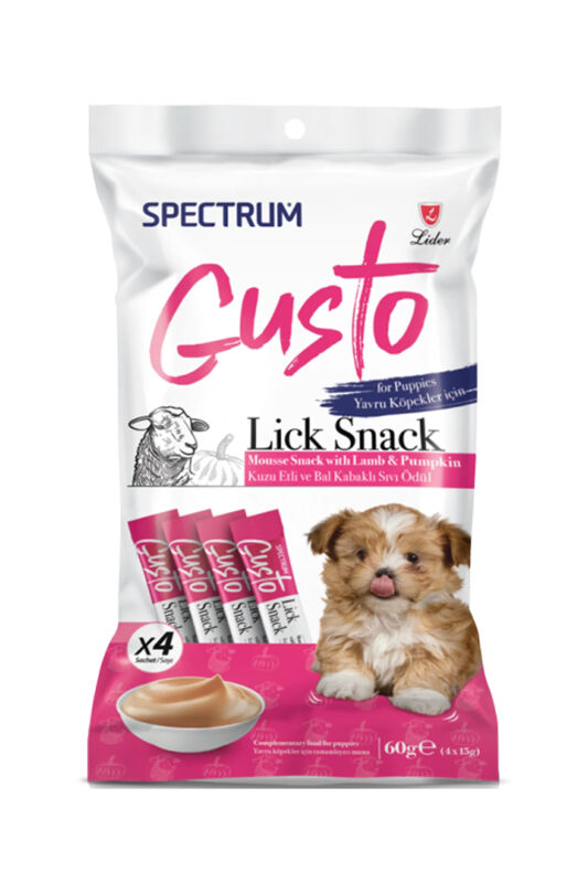 Spectrum Gusto Kuzu Etli ve Bal Kabaklı Sıvı Yavru Köpek Ödül Maması 4x15 Gr - 1