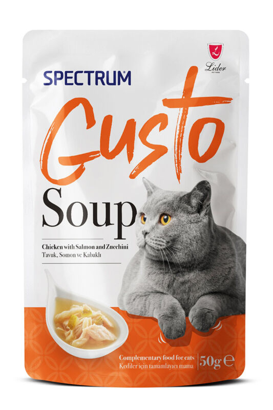 Spectrum Gusto Tavuk Somon ve Kabaklı Kedi Çorbası - 50 Gr - 1