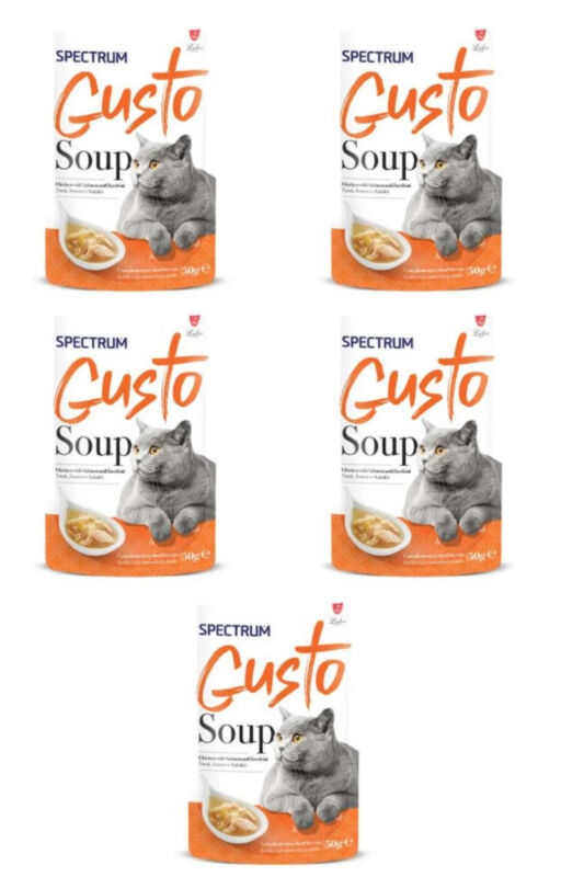 Spectrum Gusto Tavuk Somon ve Kabaklı Kedi Çorbası 50gr - 5 Adet - 2