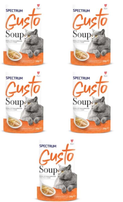 Spectrum Gusto Tavuk Somon ve Kabaklı Kedi Çorbası 50gr - 5 Adet - 1
