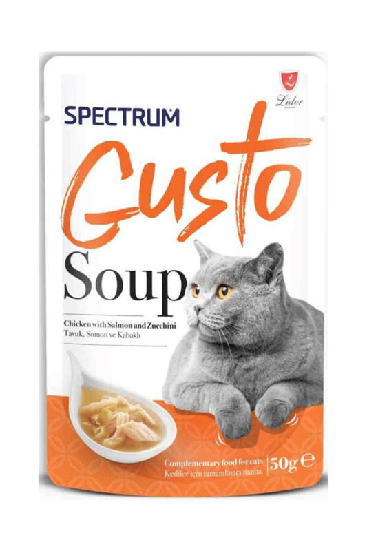 Spectrum Gusto Tavuklu Somon Balıklı ve Kabaklı Kedi Çorbası 50gr - 1