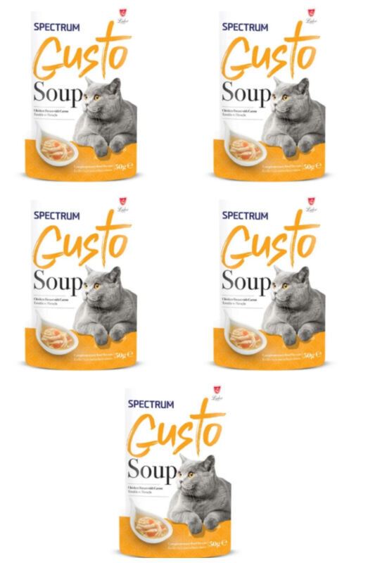 Spectrum Gusto Tavuklu ve Havuçlu Kedi Çorbası 50gr - 5 Adet - 1