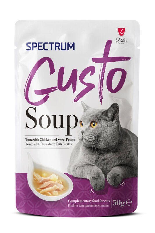 Spectrum Gusto Ton Balıklı Tavuklu ve Tatlı Patatesli Kedi Çorbası 50gr - 1