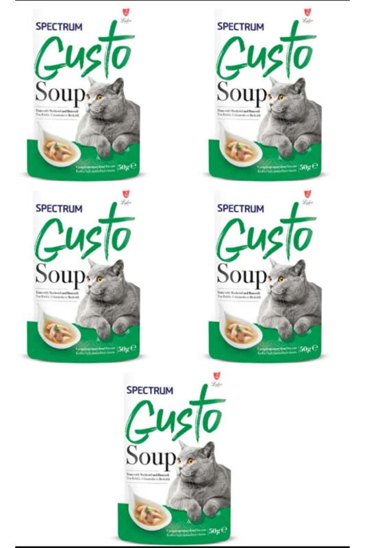 Spectrum Gusto Ton Balıklı Uskumrulu ve Brokolili Kedi Çorbası 50gr - 5 Adet - 2