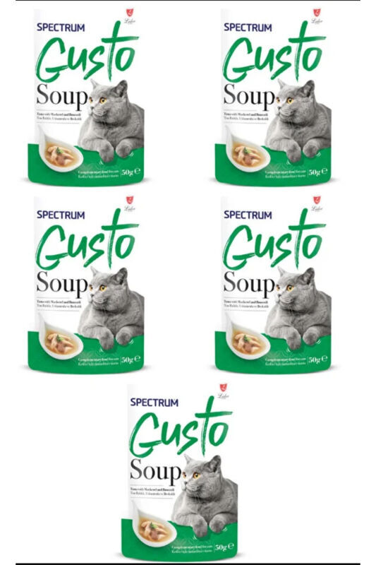 Spectrum Gusto Ton Balıklı Uskumrulu ve Brokolili Kedi Çorbası 50gr - 5 Adet - 1