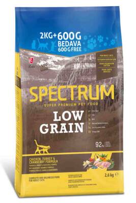 Spectrum Low Grain Tavuklu Hindili Kızılcıklı Yetişkin Kedi maması 2,6 Kg - 1