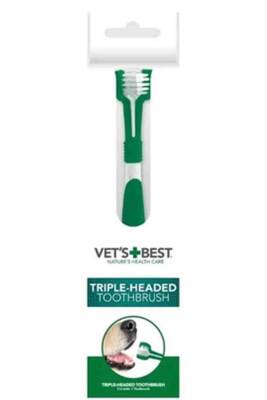 Vets Best Köpekler için Üç Başlı Diş Fırçası 17,5cm - 1