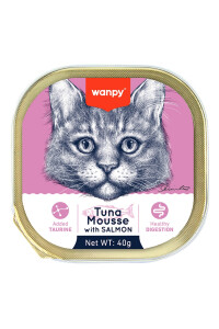 Wanpy Alutray Ezme Ton Balıklı ve Somonlu Kedi Konservesi 40gr - WANPY