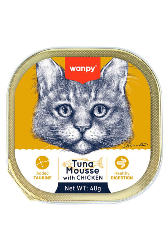 Wanpy Alutray Ezme Ton Balıklı Tavuklu Kedi Konservesi 40gr - 1