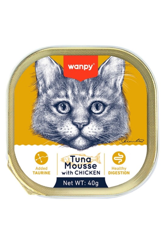 Wanpy Alutray Ezme Ton Balıklı Tavuklu Kedi Konservesi 40gr - 1
