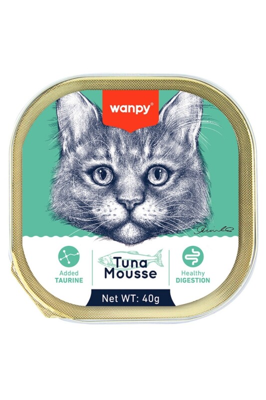 Wanpy Alutray Ezme Ton Balıklı Kedi Konservesi 40gr - 1