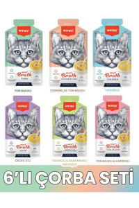Wanpy Karışık Aromalı Kedi Çorba Seti 6X50 Gr - WANPY