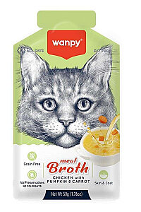 Wanpy Kediler için Bal Kabağı & Havuçlu Tavuk Eti Çorbası 50 Gr - WANPY
