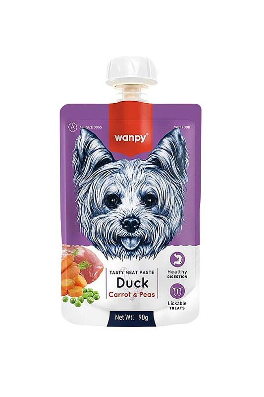 Wanpy Ördekli ve Havuçlu Taze Ezme Köpek Ödül Maması 90 Gr - 1