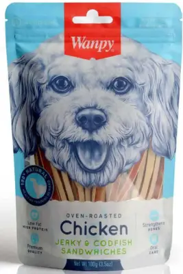 Wanpy Oven Roasted Tavuklu Morina Balıklı Sandviç Köpek Ödülü 100gr - 1