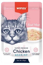 Wanpy Pouch Tavuklu ve Karidesli Kedi Konservesi 85 Gr - 1