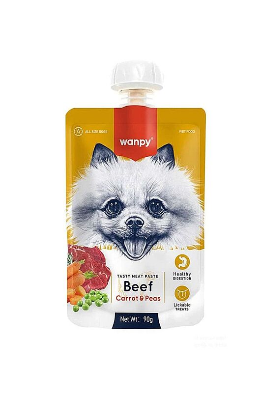 Wanpy Sığır Etli ve Havuçlu Taze Ezme Köpek Ödül Maması 90gr - 1