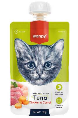 Wanpy Ton Balığı ve Tavuklu Taze Ezme Kedi Ödül Maması 90gr - 1